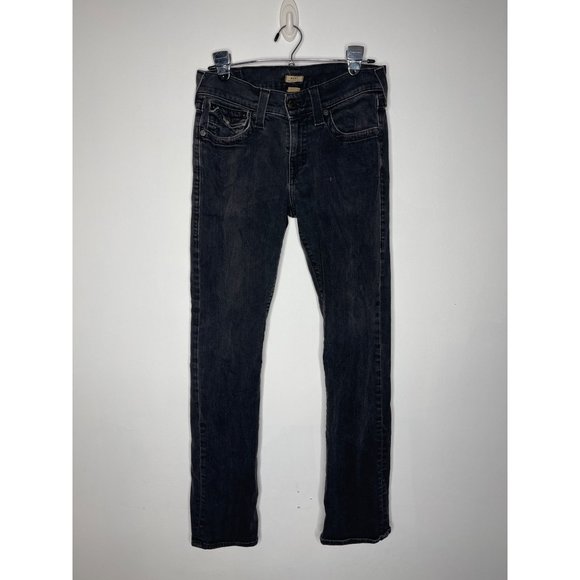 True Religion Ricky Jeans Men 30x31 Black Relaxed Straight Flap Pockets Denim - Picture 1 of 9